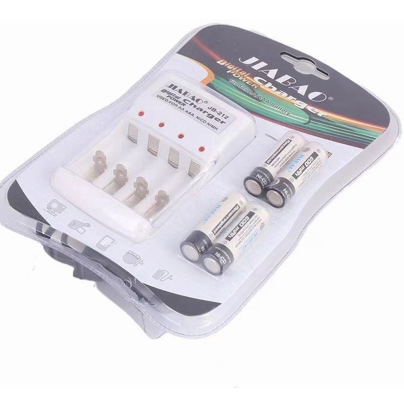 Cargador De Pilas Baterías Recargables Aa / Aaa +4 Pilas AA JB212