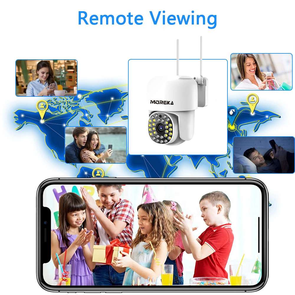 Cámara IP 360° Wifi 2mp Visión Nocturna 1080p Contra Agua IP66 Jk-002