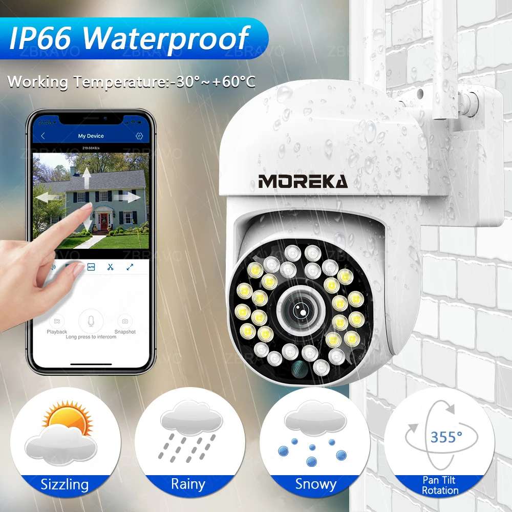 Cámara IP 360° Wifi 2mp Visión Nocturna 1080p Contra Agua IP66 Jk-002