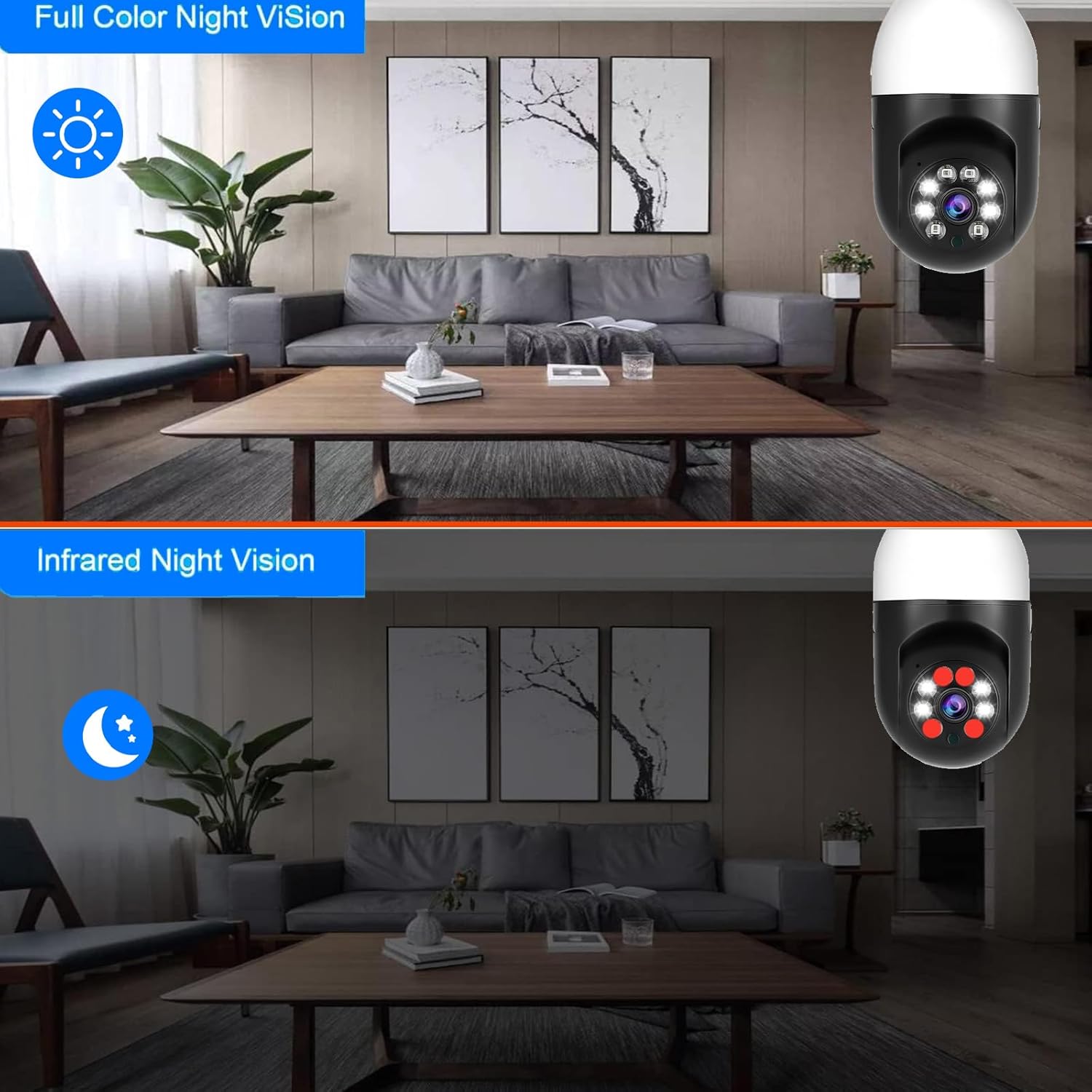 Cámara Foco 360° Wifi 2MP Visión Nocturna Certificación IP44 Micrófono y altavoz JK-005