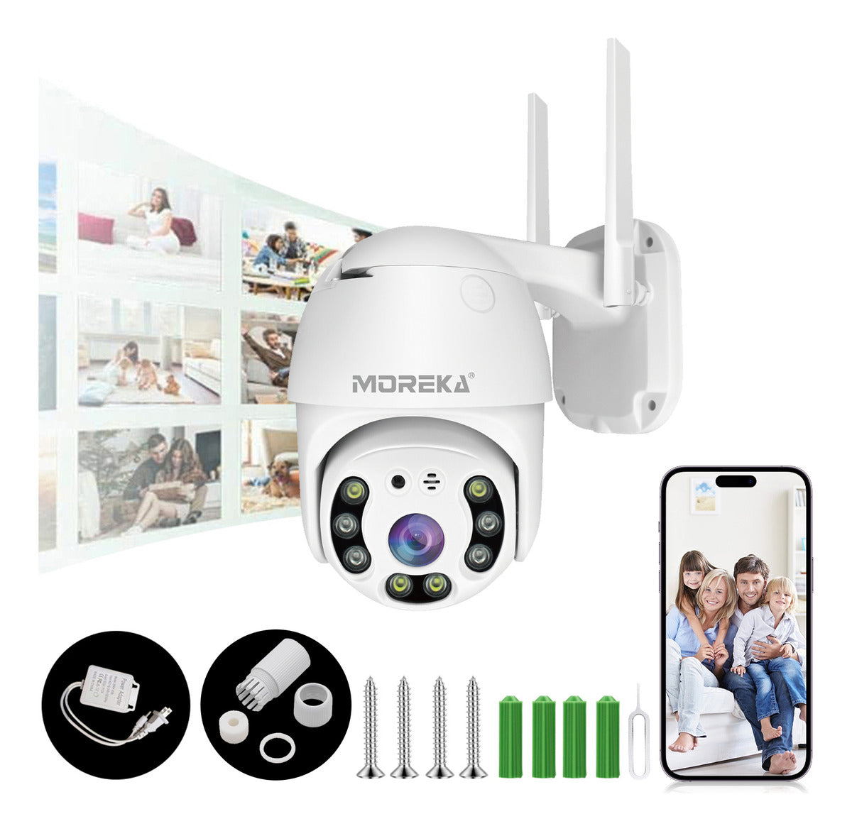 Cámara IP 360° Wifi 2MP Visión Nocturna Certificación IP66 Micrófono y altavoz JK-007