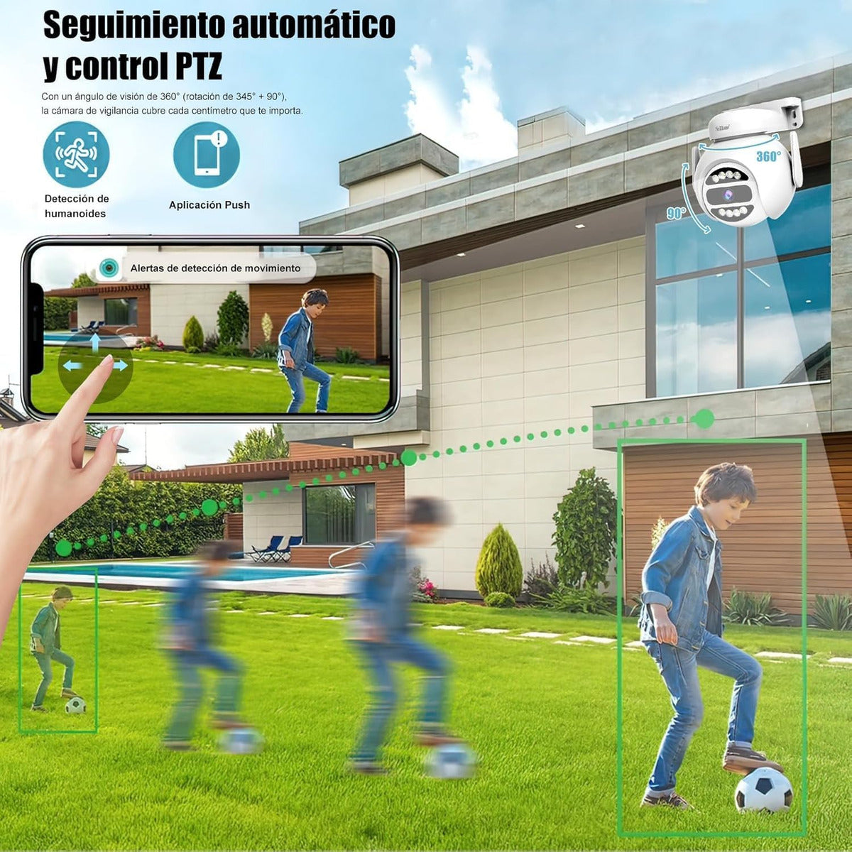 Cámara IP 360° Wifi 2MP Visión Nocturna Certificación IP66 Micrófono y altavoz JK-007