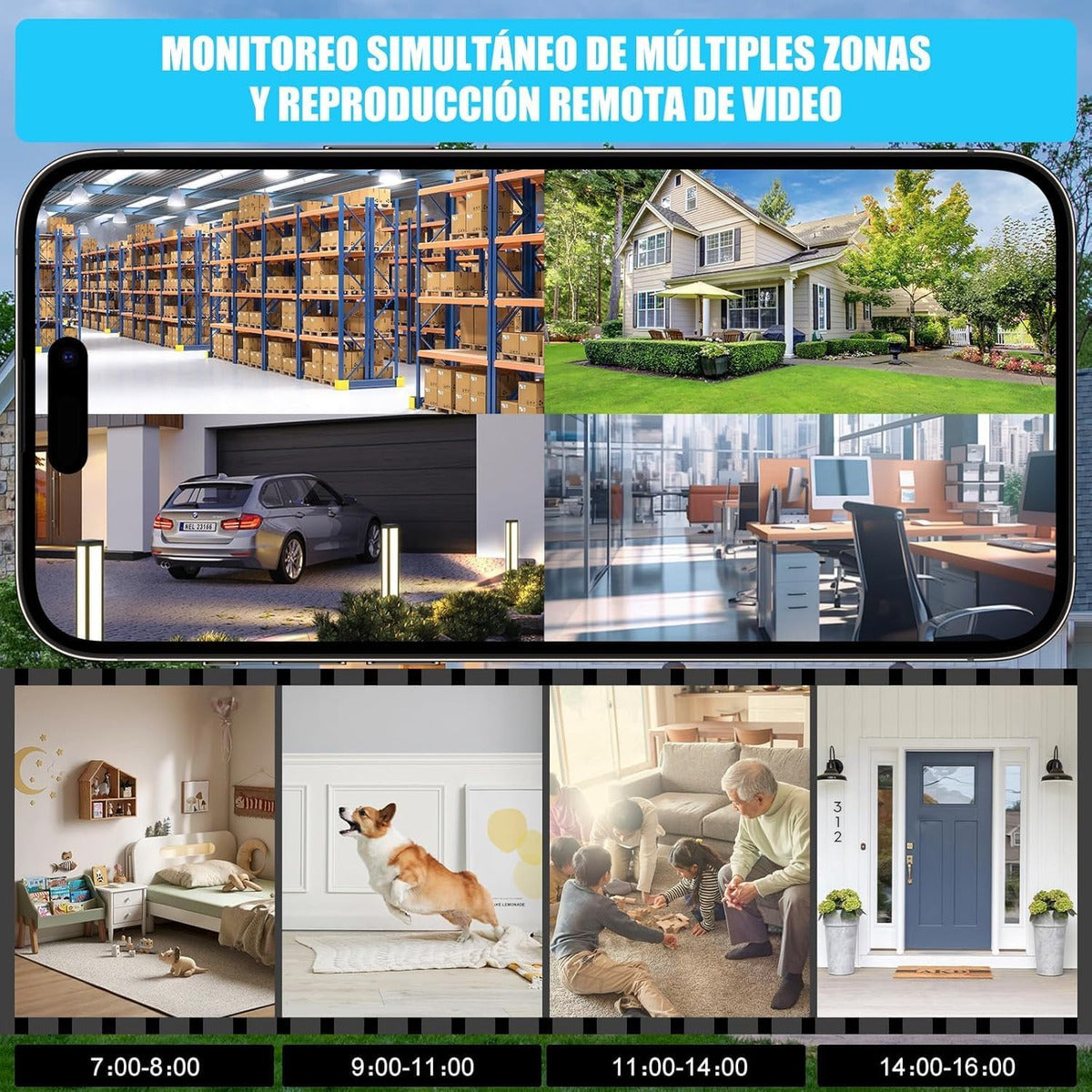 Cámara IP 360° Wifi 2MP Visión Nocturna Certificación IP66 Micrófono y altavoz JK-007