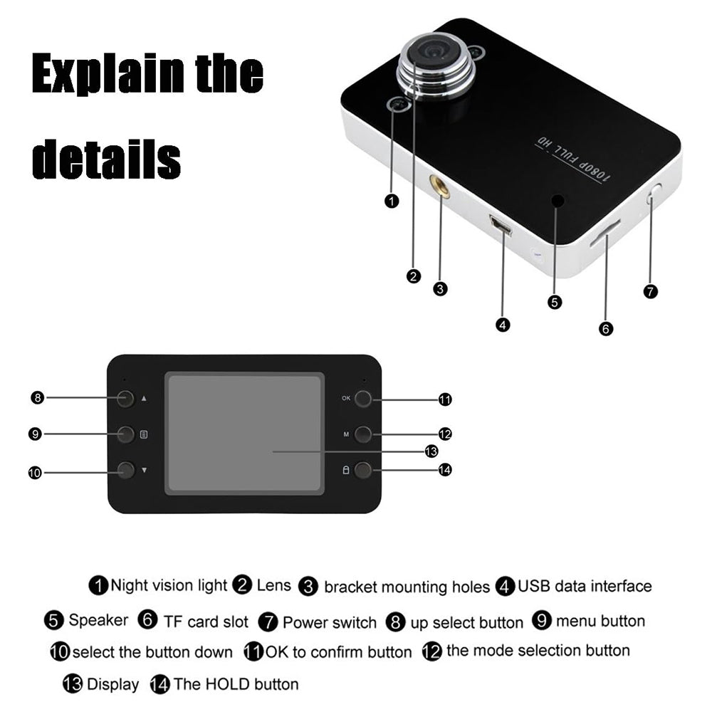 Cámara Para Auto Carro Grabadora De Viaje Full Hd 1080 P DVR JLY-K6000