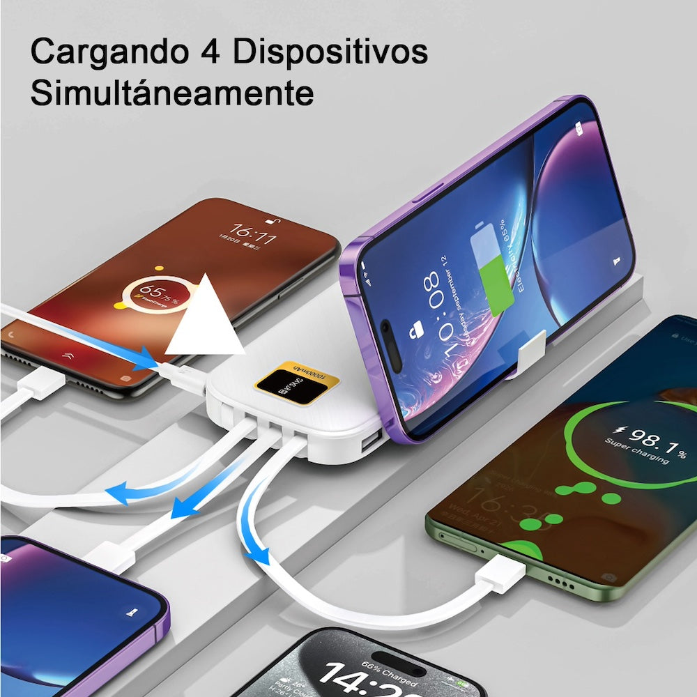 Power Bank Moreka K050A 10000 mAh 37Wh  cables C USB AM Lightning yMicro USB