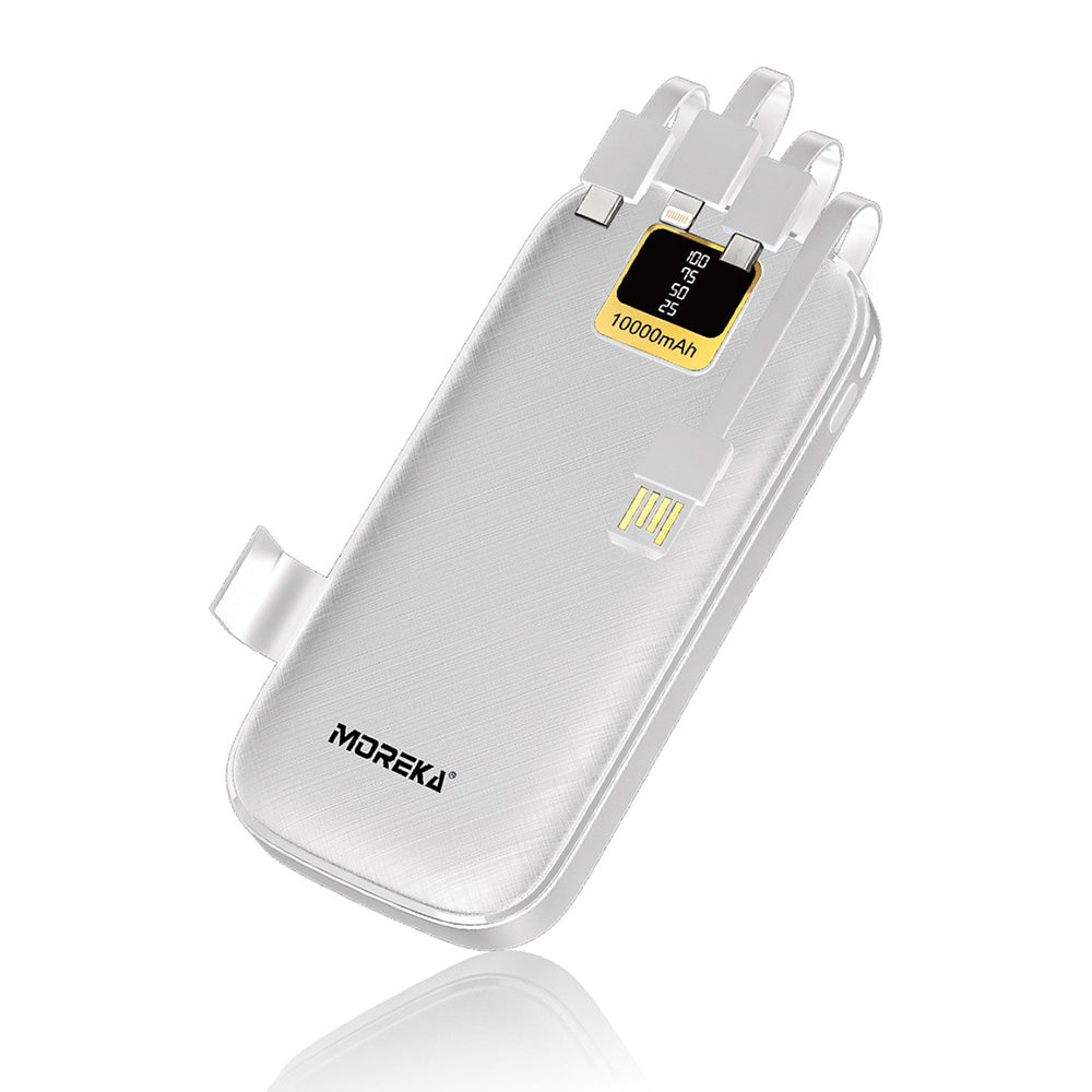 Power Bank Moreka K050A 10000 mAh 37Wh  cables C USB AM Lightning yMicro USB