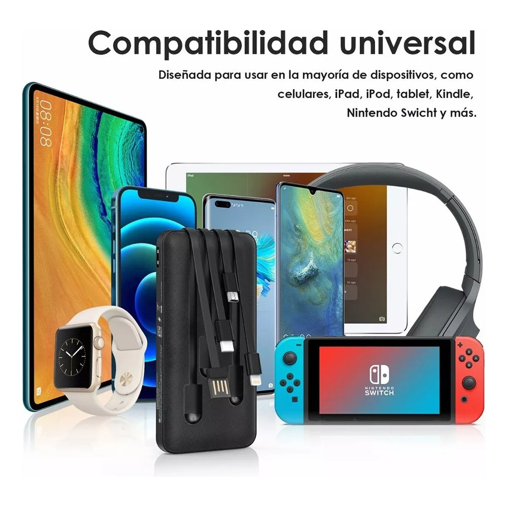 Powerbank Batería Portátil 10000mah K052 Salida C V8 IP K052