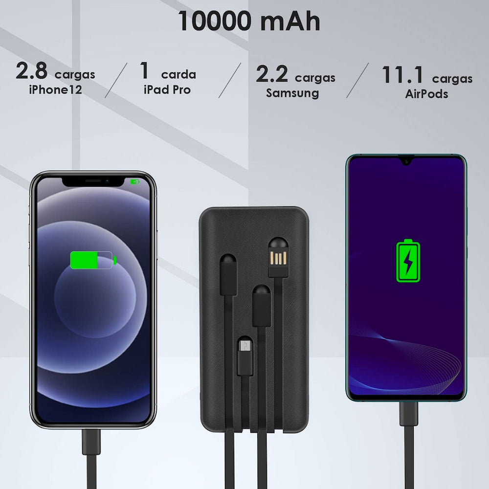 Powerbank Batería Portátil 10000mah K052 Salida C V8 IP K052