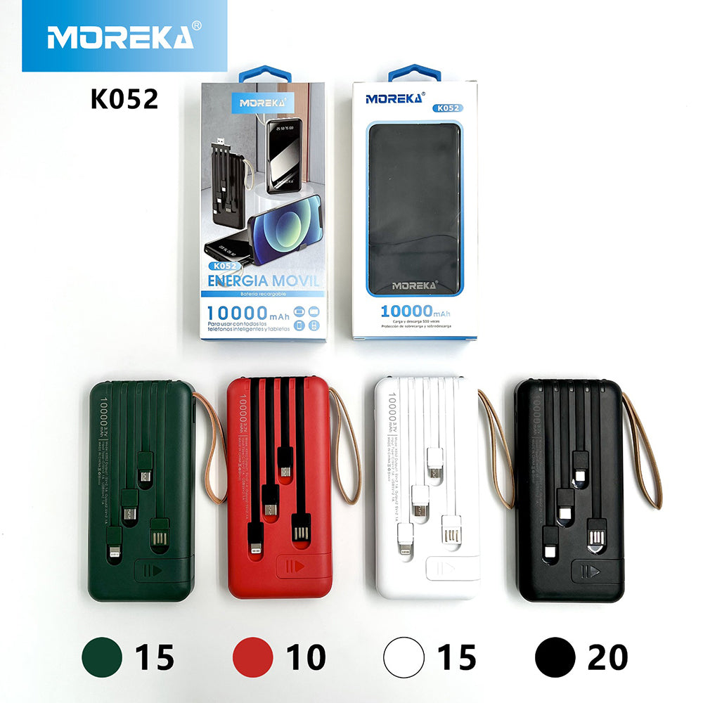 Powerbank Batería Portátil 10000mah K052 Salida C V8 IP K052