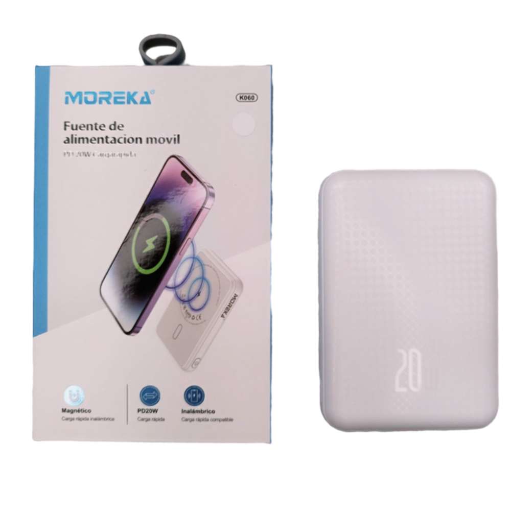 Powerbank Moreka K060 5000 mAh Carga Rápida 20W inalámbrica