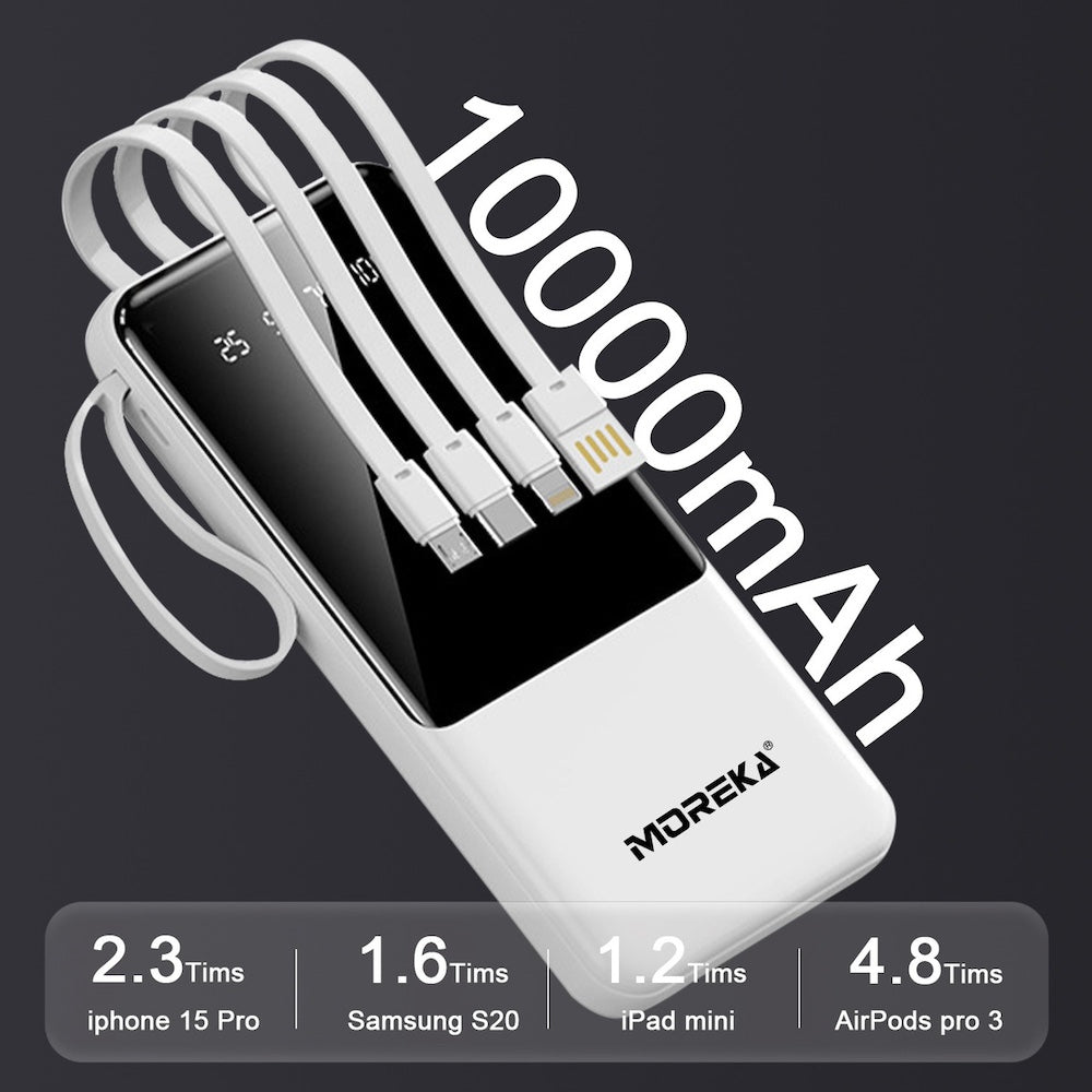 Power Bank Moreka K063 10000 mAh 37W 4 entredas 4 salidas