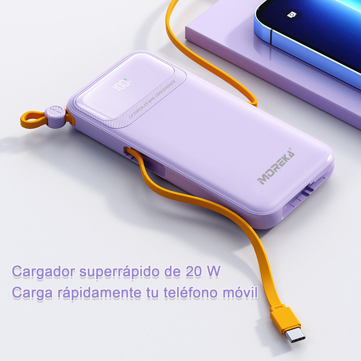 Power Bank Moreka K064 1000 mAh 37W 2 entredas 2 salidas