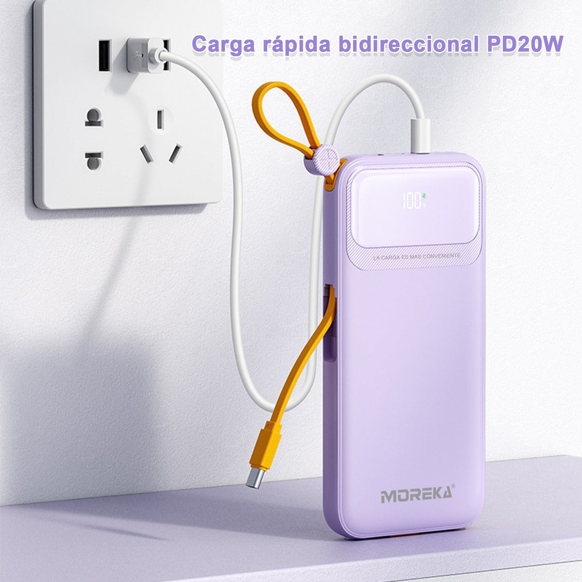 Power Bank Moreka K064 1000 mAh 37W 2 entredas 2 salidas