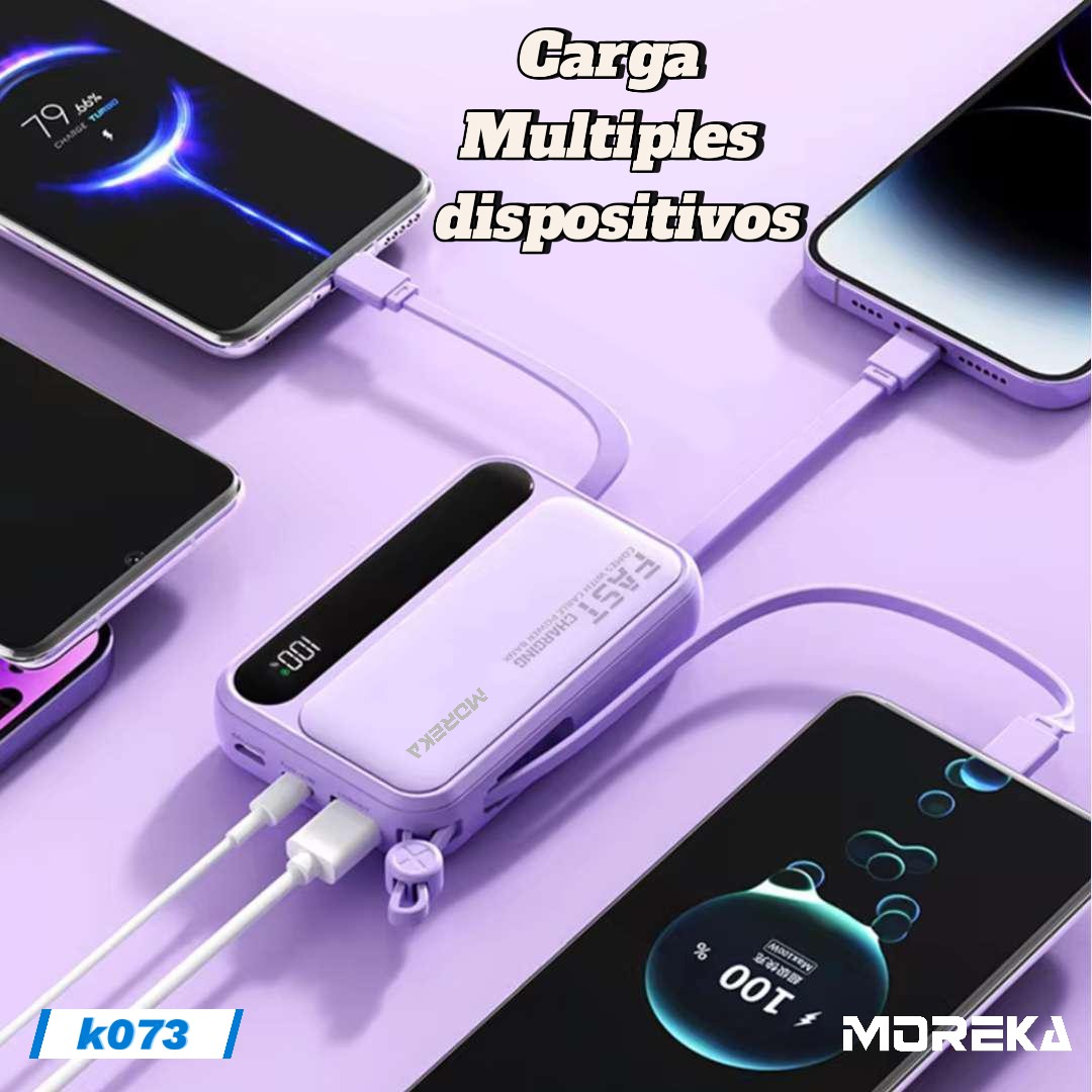 Power Bank Moreka K073 10000 mAh 37W 2 entredas 4 salidas