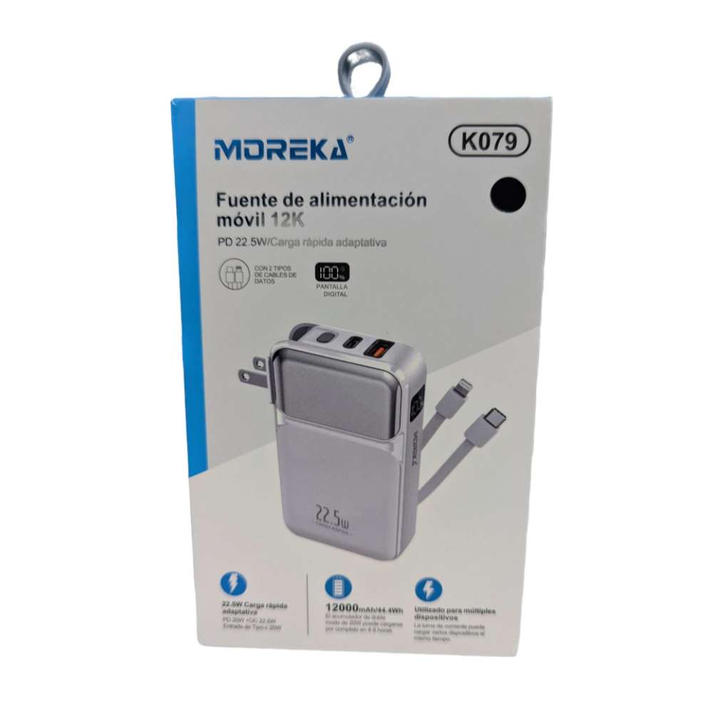 Powerbank Moreka K079 12000 mAh 22.5W Tipo C IP