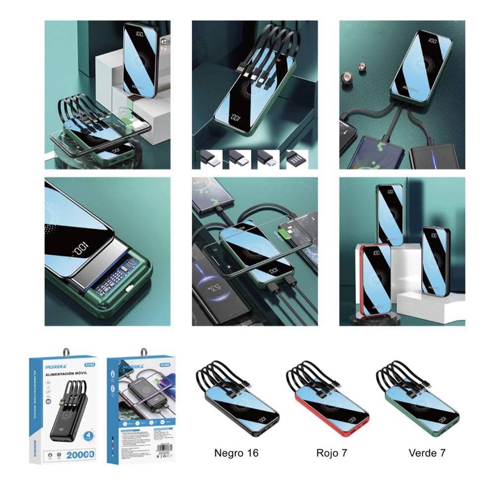 Powerbank Moreka K088 20000 mAh Tipo C V8 IP
