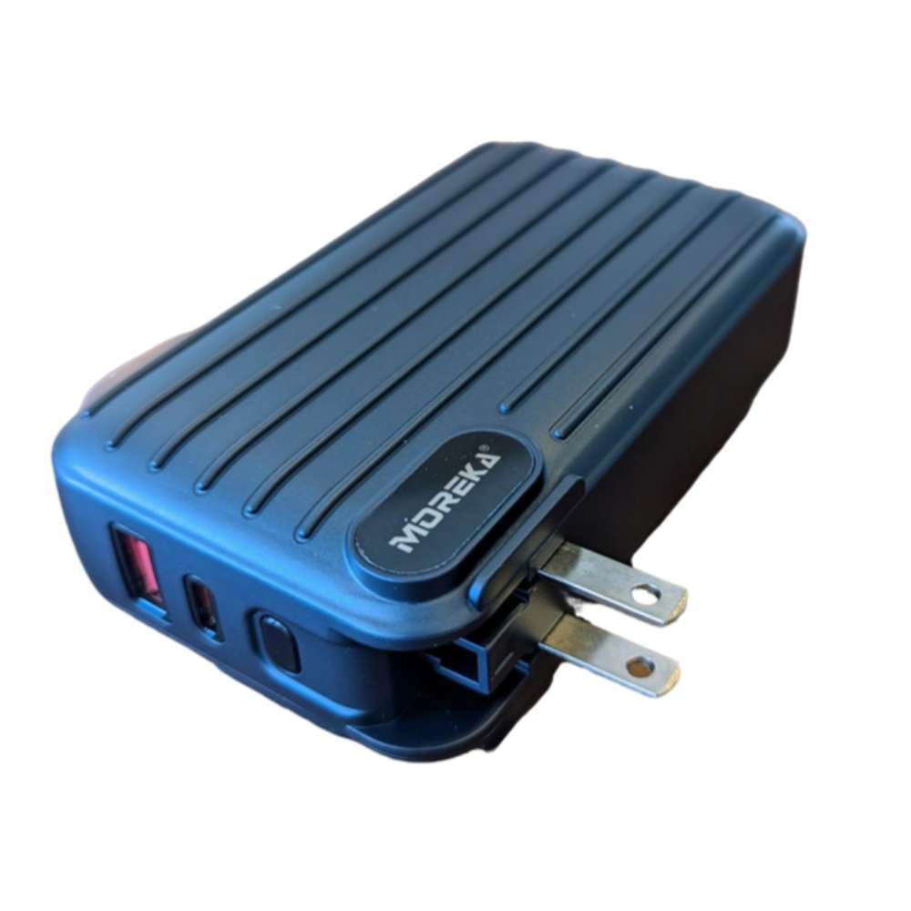 Power Bank Moreka K090 12000 mAh 22.5W cable tipo C y tipo IP clavija plegable