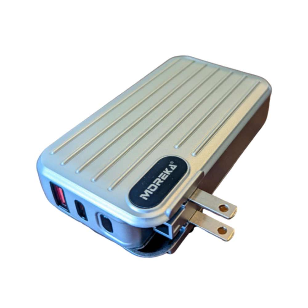 Power Bank Moreka K090 12000 mAh 22.5W cable tipo C y tipo IP clavija plegable