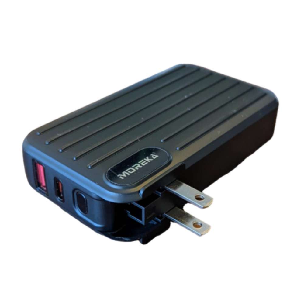 Power Bank Moreka K090 12000 mAh 22.5W cable tipo C y tipo IP clavija plegable