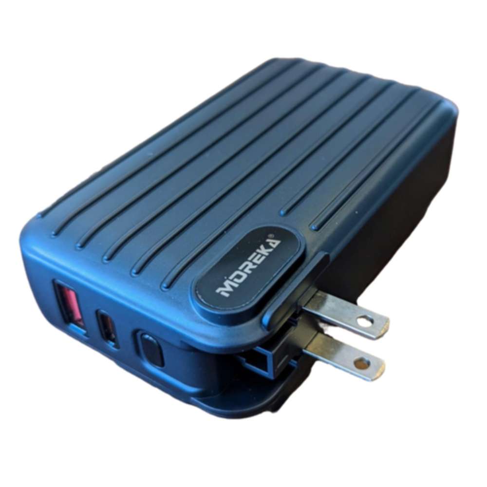 Power Bank Moreka K091 20000 mAh 22.5W cable tipo C y tipo IP clavija plegable