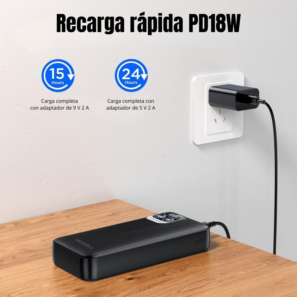 Power Bank Moreka K094 30000mAh 22.5W Cables C Lightning V8