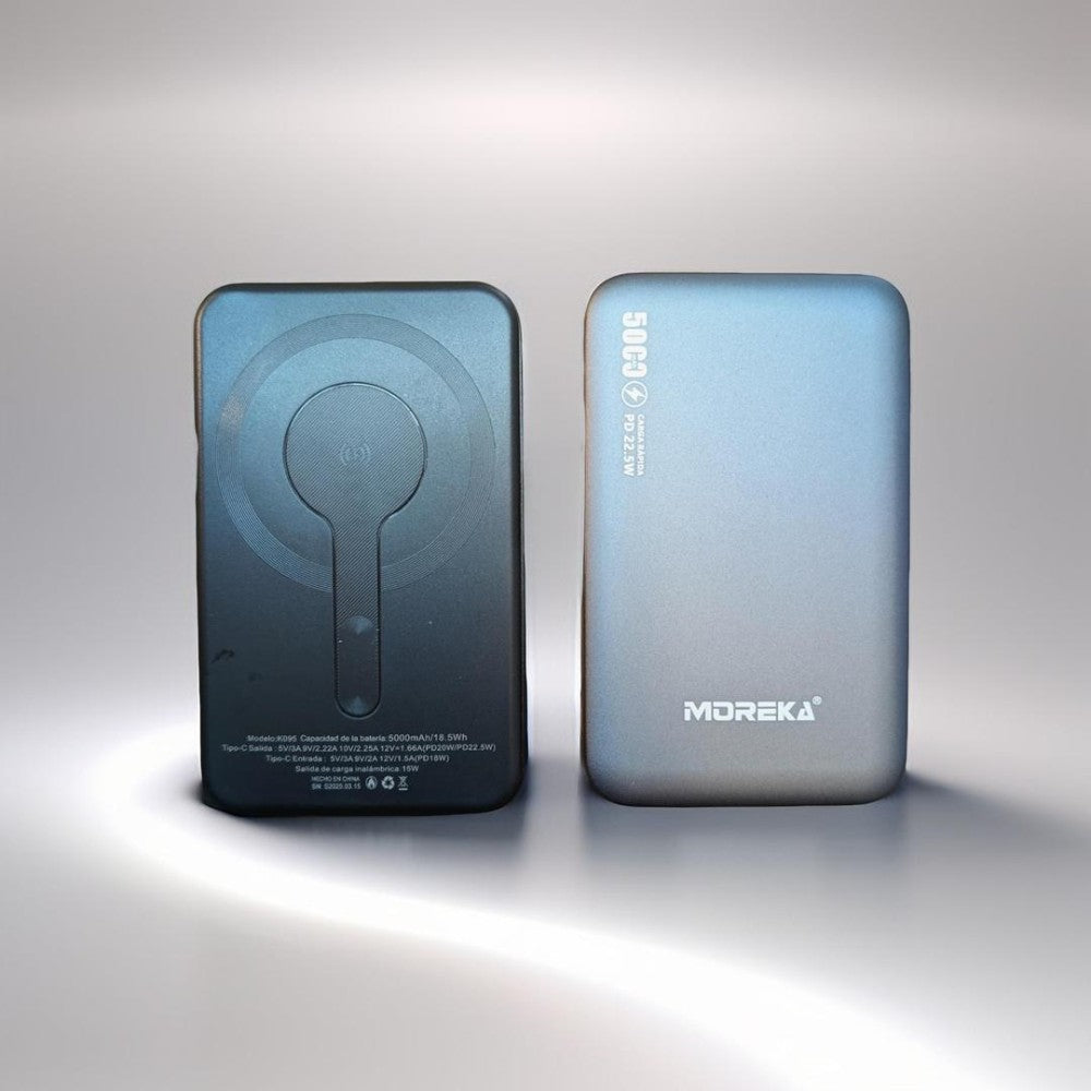 Power Bank Moreka K095 10000mAh 22.5W cables C USB Lightning y Micro USB