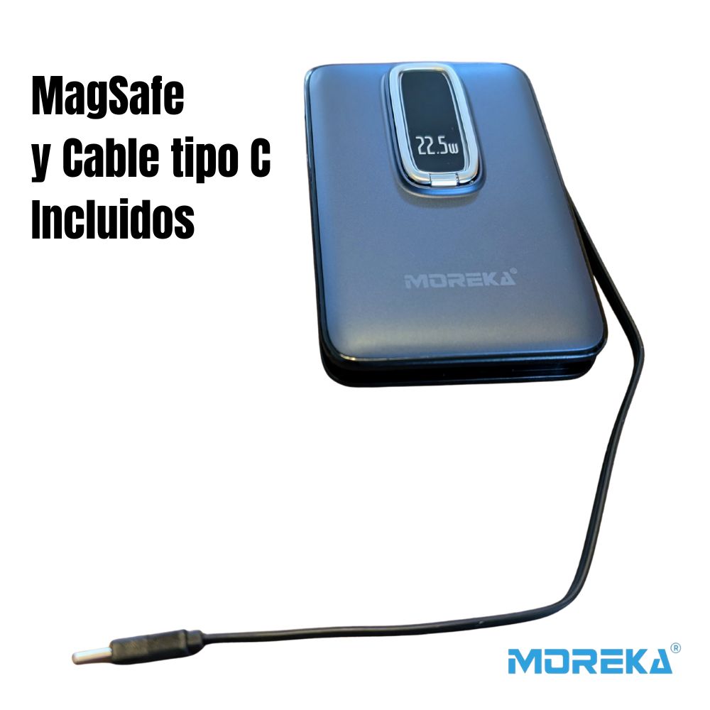 Power Bank MagSafe Moreka K096 12000mAh 22.5W Cable C incluido