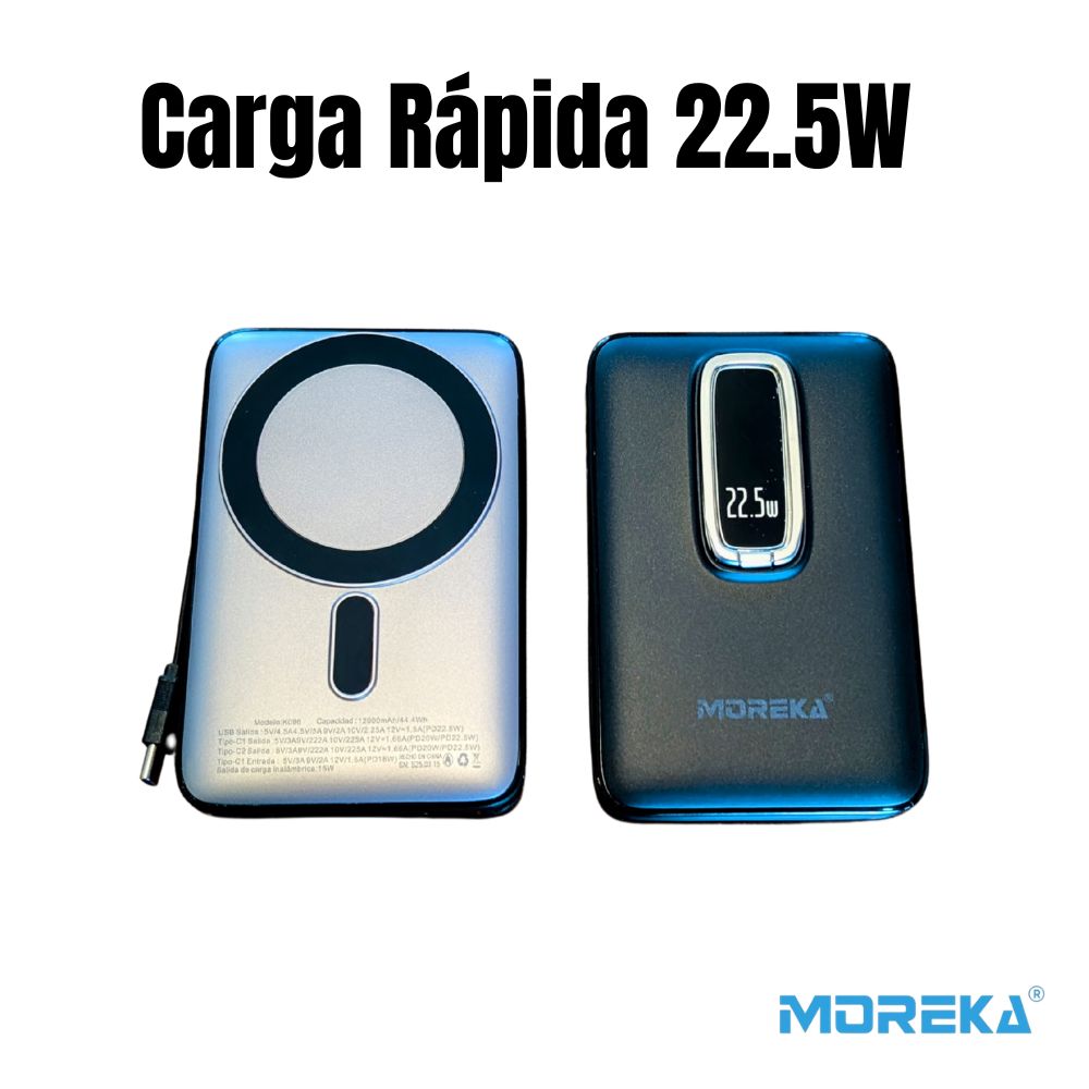 Power Bank MagSafe Moreka K096 12000mAh 22.5W Cable C incluido