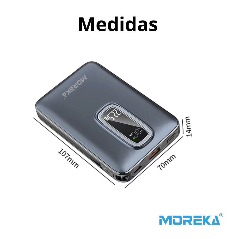 Power Bank MagSafe Moreka K096 12000mAh 22.5W Cable C incluido