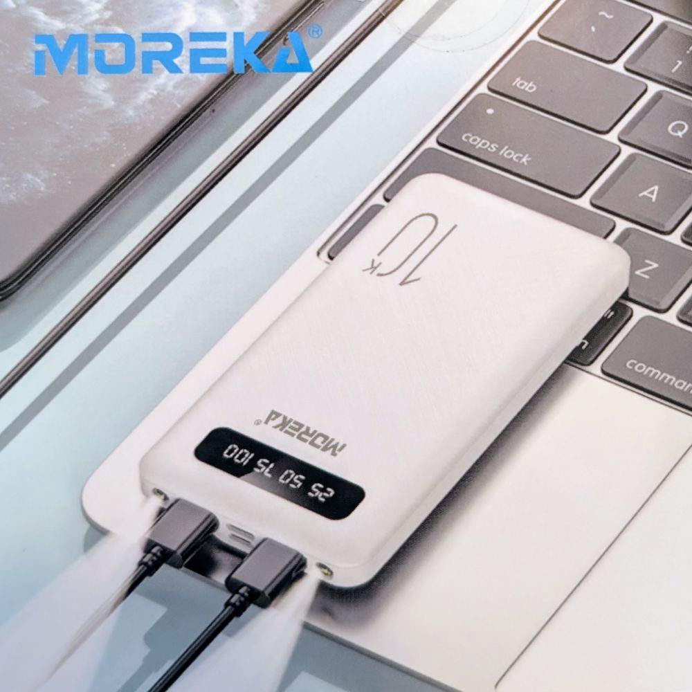 Power Bank Moreka K102 10000mAh 37Wh Linterna compacta ligera