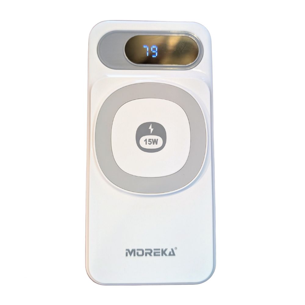 Power Bank Moreka K106 10000mAh 37Wh 15W magnética 22.5w máxima incluye cables