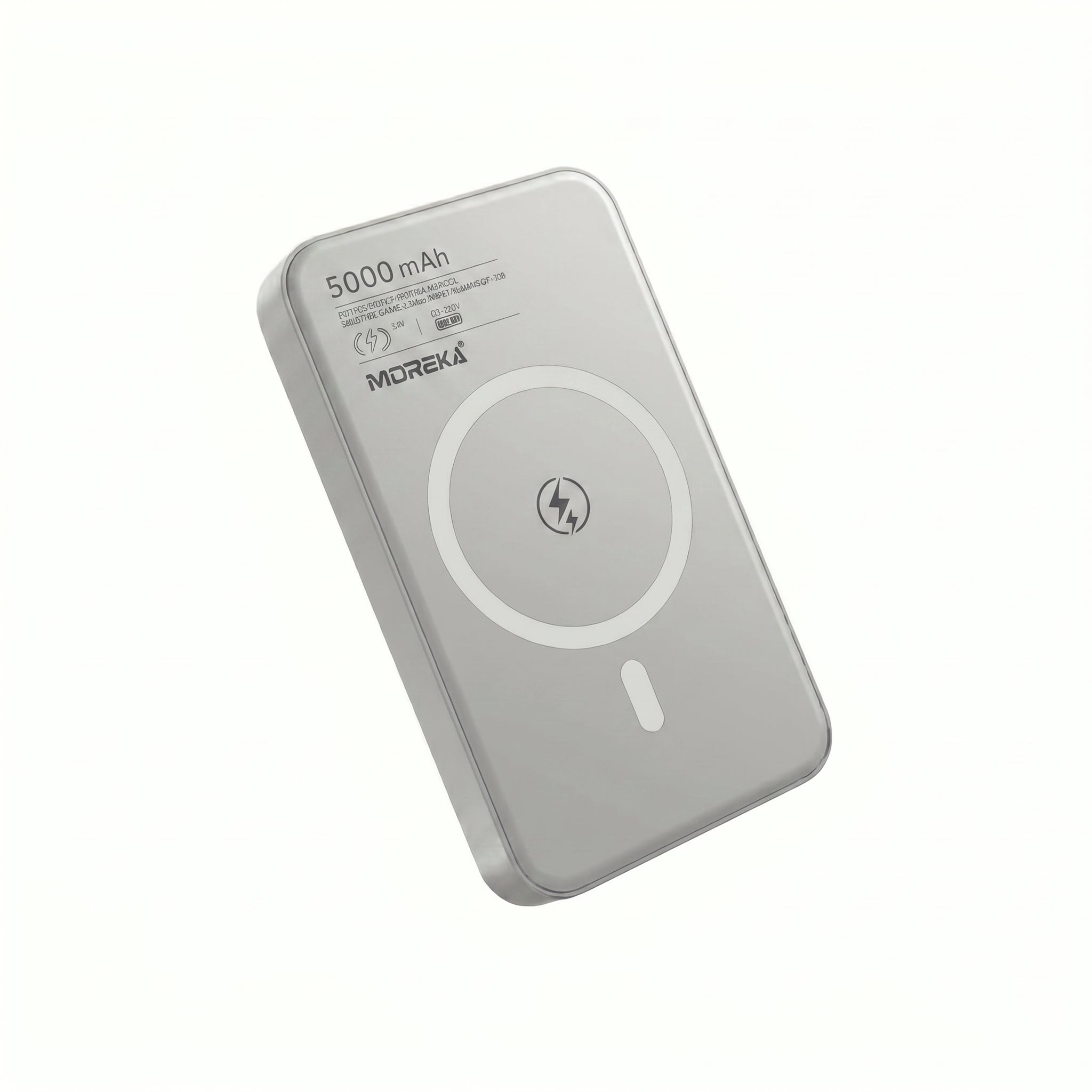 Power Bank Moreka K108 Magnético 5000mAh con Carga Rápida PD 20W e Inalámbrica 15W Cargador Portátil Compatible con MagSafe Mini Batería Externa para Viaje en Avión