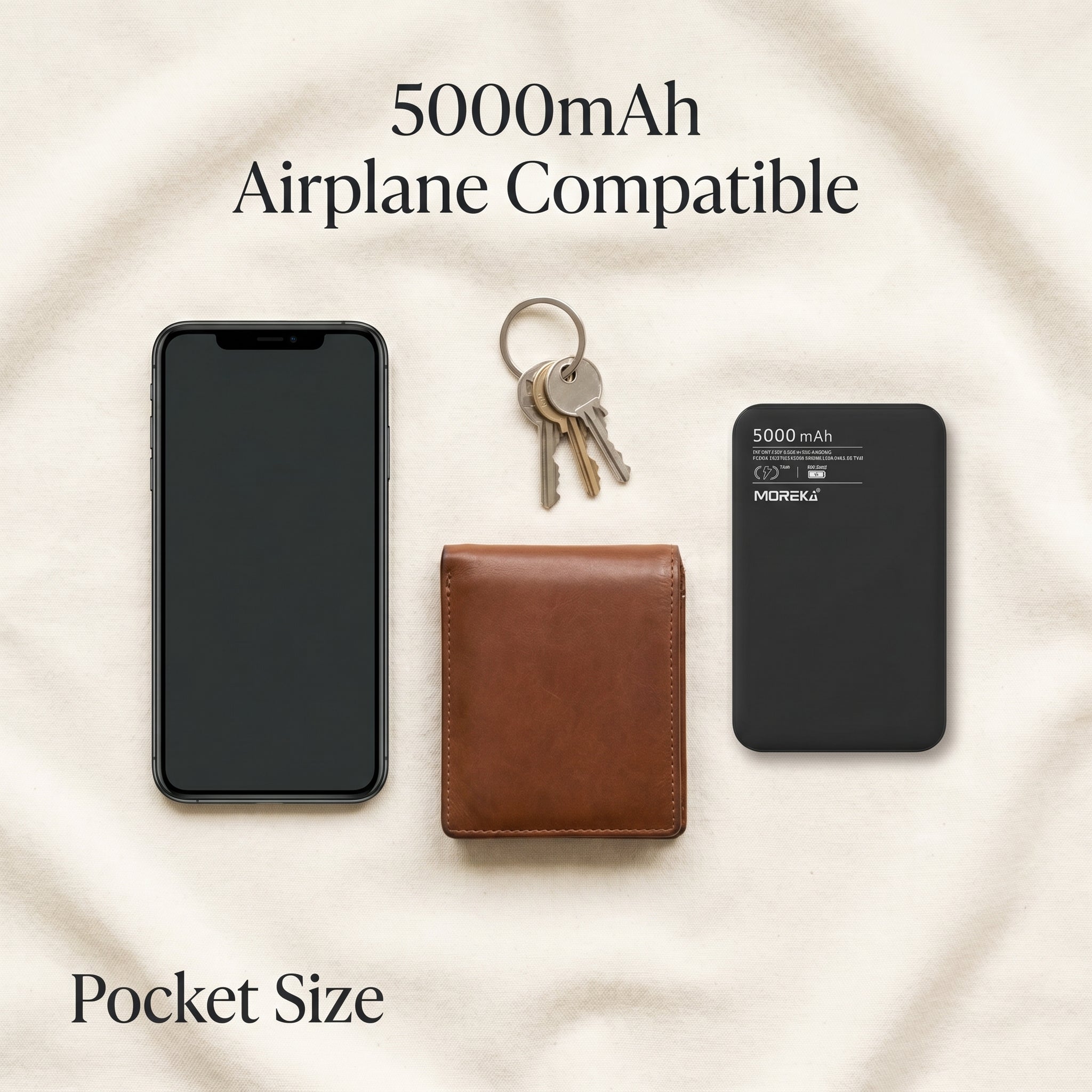 Power Bank Moreka K108 Magnético 5000mAh con Carga Rápida PD 20W e Inalámbrica 15W Cargador Portátil Compatible con MagSafe Mini Batería Externa para Viaje en Avión