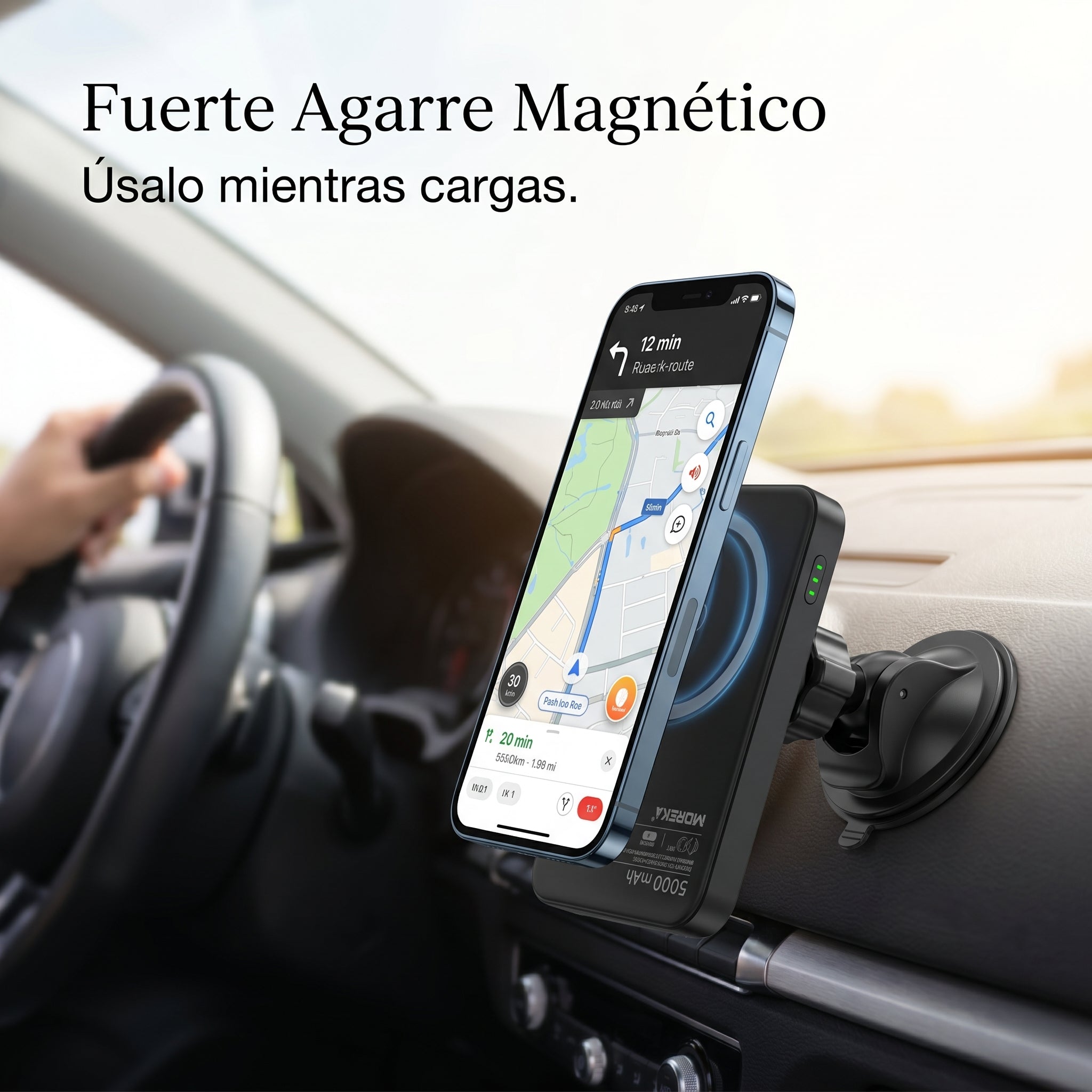 Power Bank Moreka K108 Magnético 5000mAh con Carga Rápida PD 20W e Inalámbrica 15W Cargador Portátil Compatible con MagSafe Mini Batería Externa para Viaje en Avión