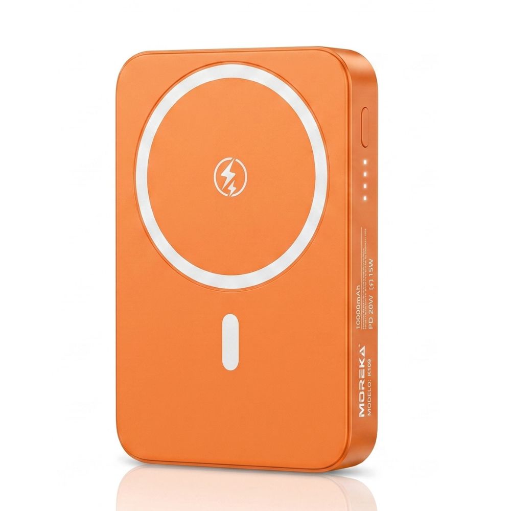 Power Bank Magnético Moreka K109 10000mAh con Carga Rápida Inalámbrica 15W y PD 20W