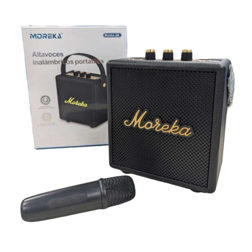 Bocina Karaoke Bluetooth microfonos Moreka 388