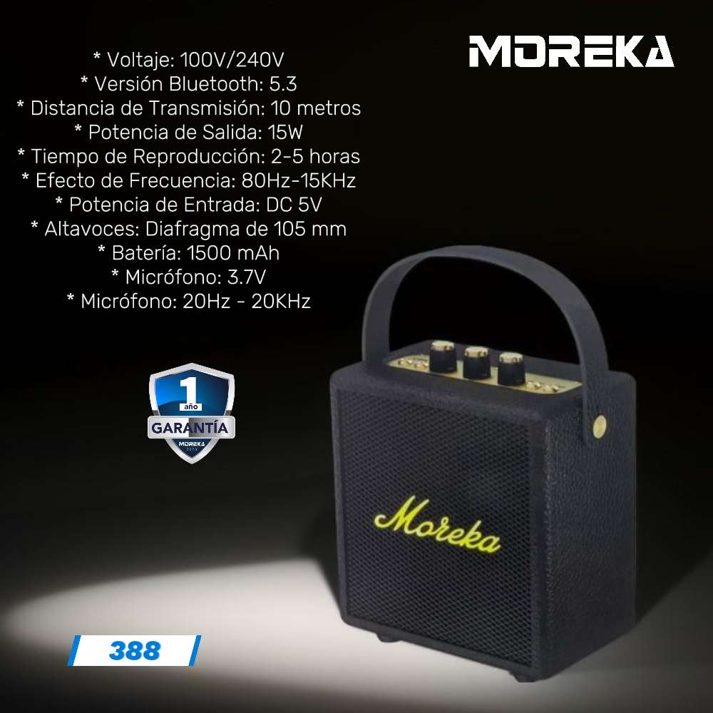 Bocina Karaoke Bluetooth microfonos Moreka 388