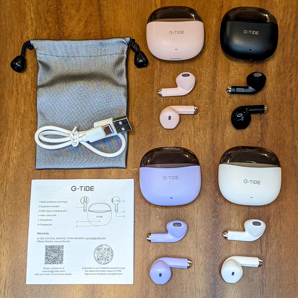 Audífonos Bluetooth Cancelación de Ruido Sport 25mAh + estuche 300mAh IPX4 G-TIDE L21