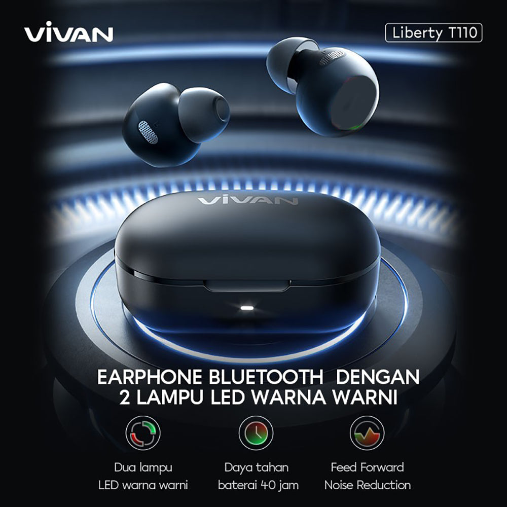 Audífonos Bluetooth 5.0 VIVAN Liberty T110 WaterProof IPX4 40 hrs