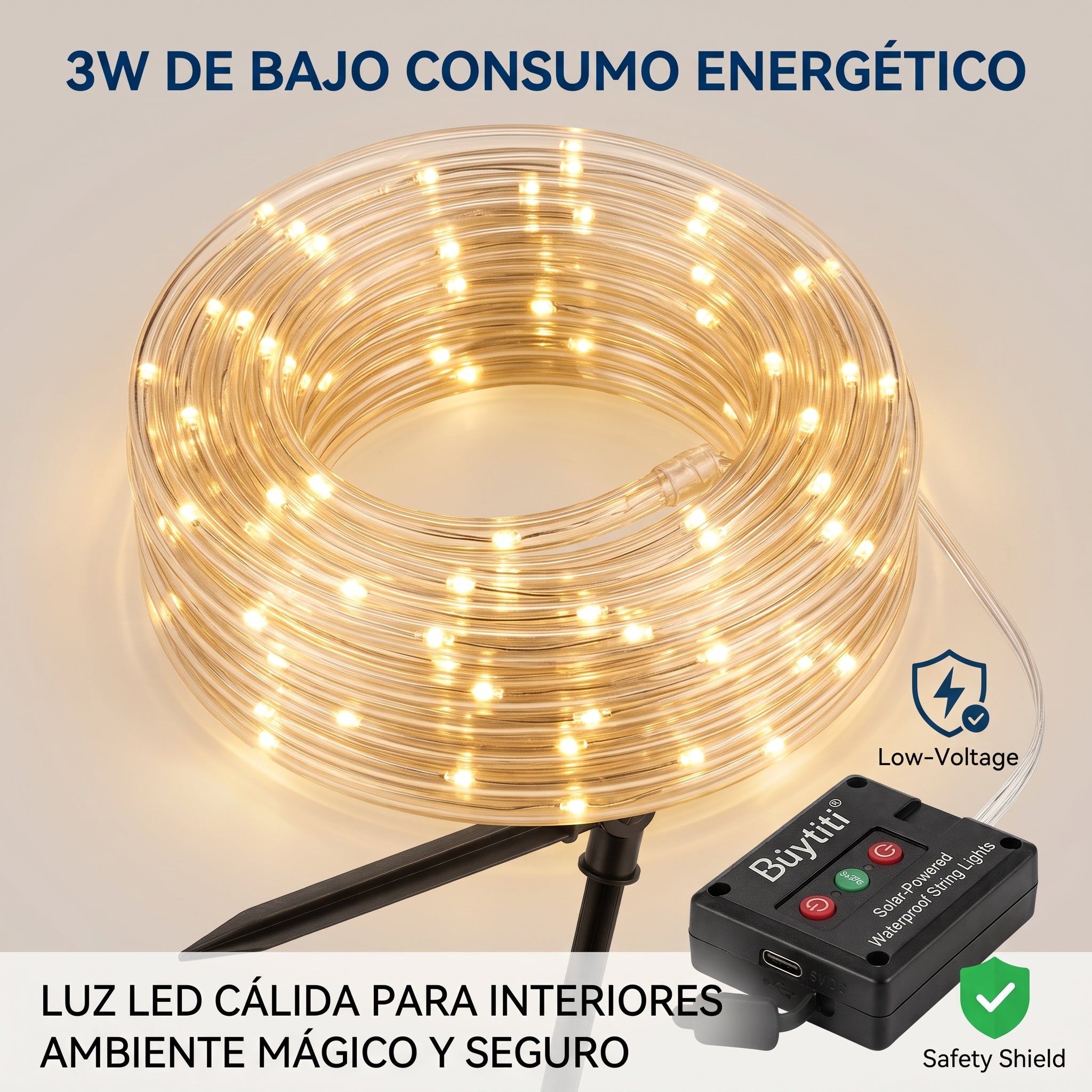 Luces Decorativas LED Büytiti ZSD-290 12 Metros Batería Recargable Interior