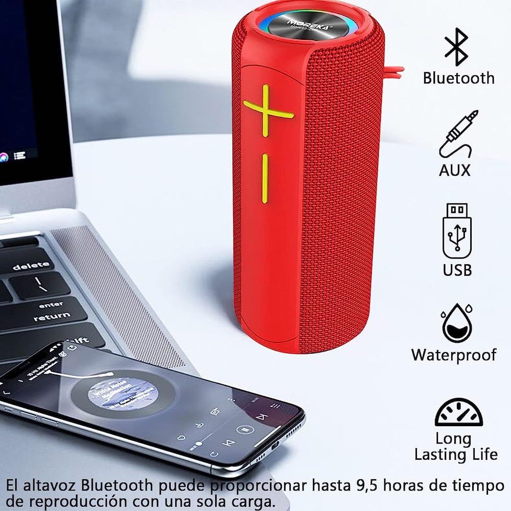 Bocina Bluetooth Moreka M-200 TF Card Radio FM Resistente al agua