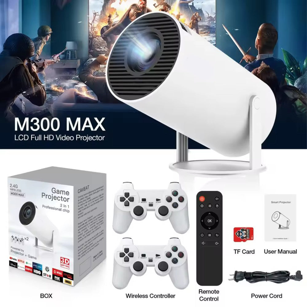 Proyector Android 4k Hd Wifi Smart Tv Videojuegos Portatil M300 MAX