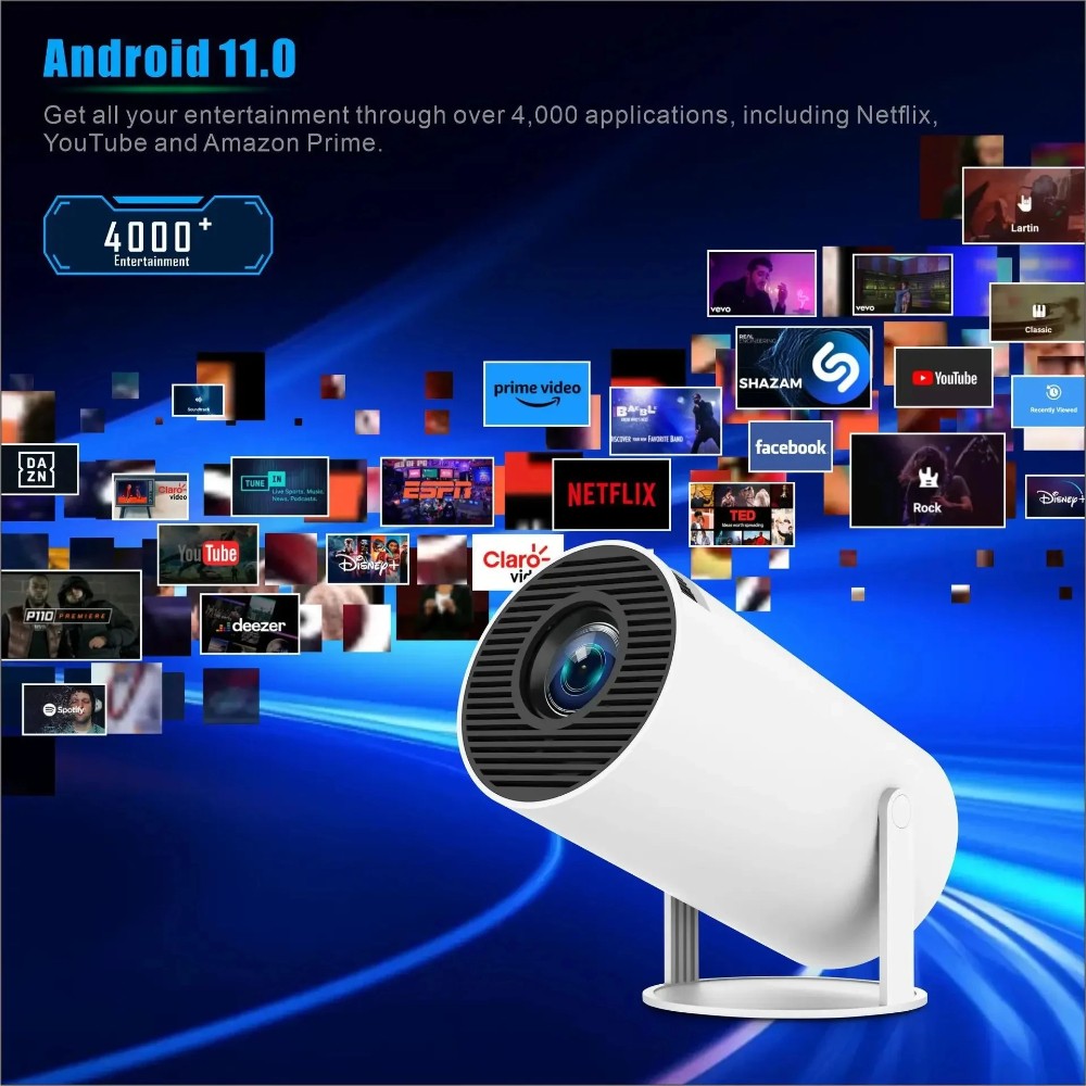 Proyector Android 4k Hd Wifi Smart Tv Videojuegos Portatil M300 MAX