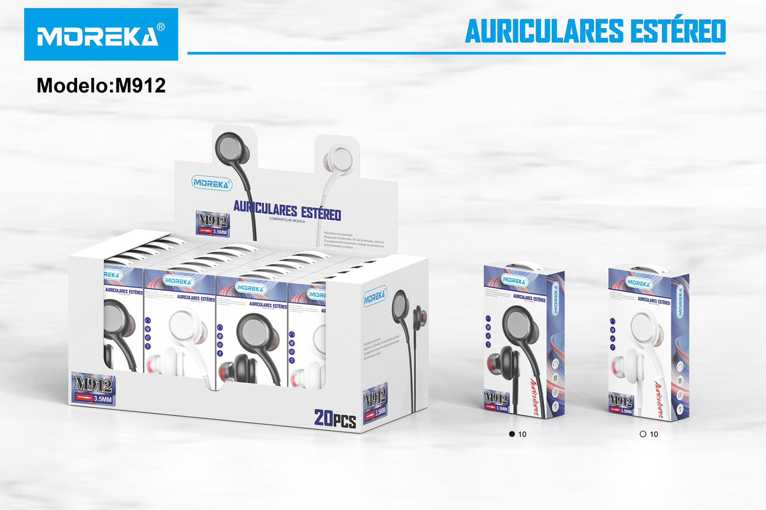Audifonos Moreka M-912, Alámbricos, Manos Libres, 3.5mm