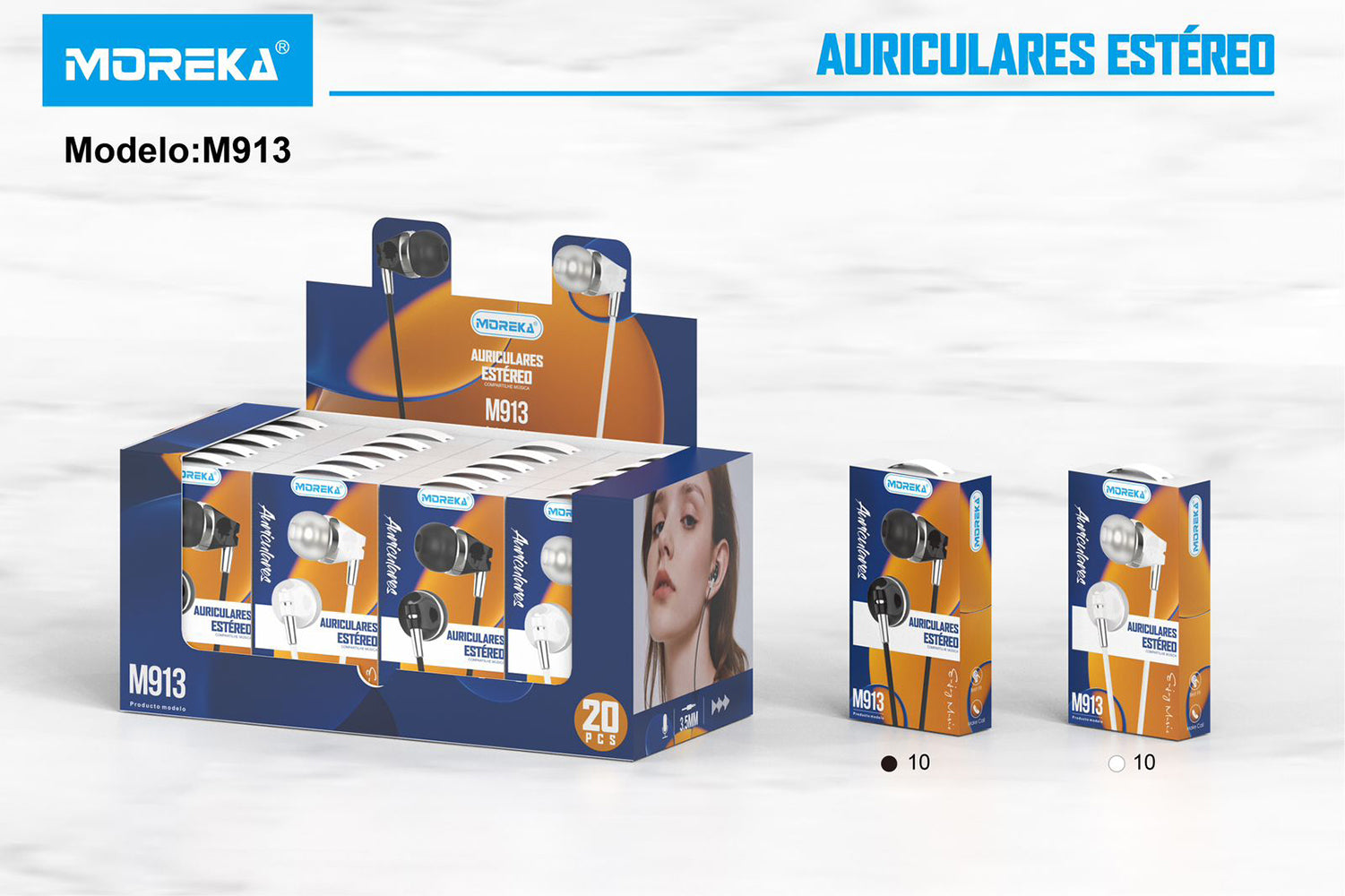 Audifonos Moreka M-913, Alámbricos, Manos Libres, 3.5mm