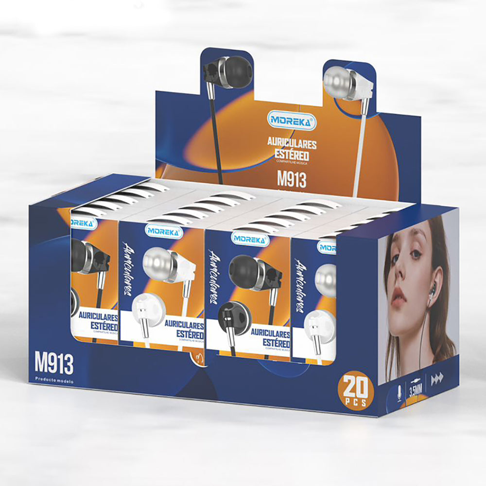 Audifonos Moreka M-913, Alámbricos, Manos Libres, 3.5mm
