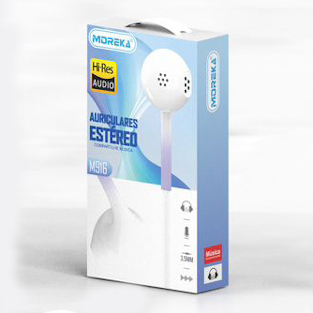 Audifonos Moreka M-916, Alámbricos, Manos Libres, 3.5mm