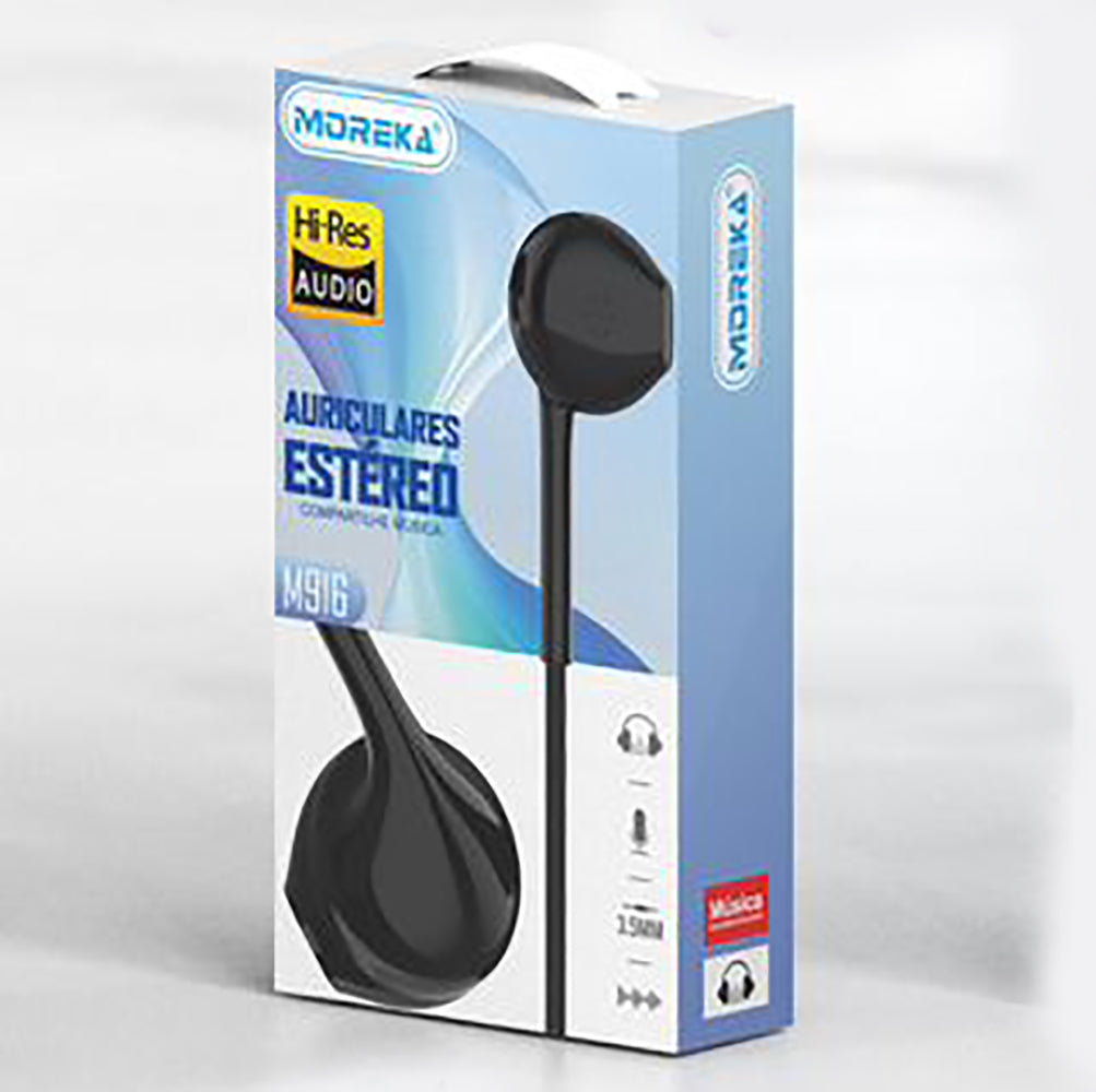 Audifonos Moreka M-916, Alámbricos, Manos Libres, 3.5mm