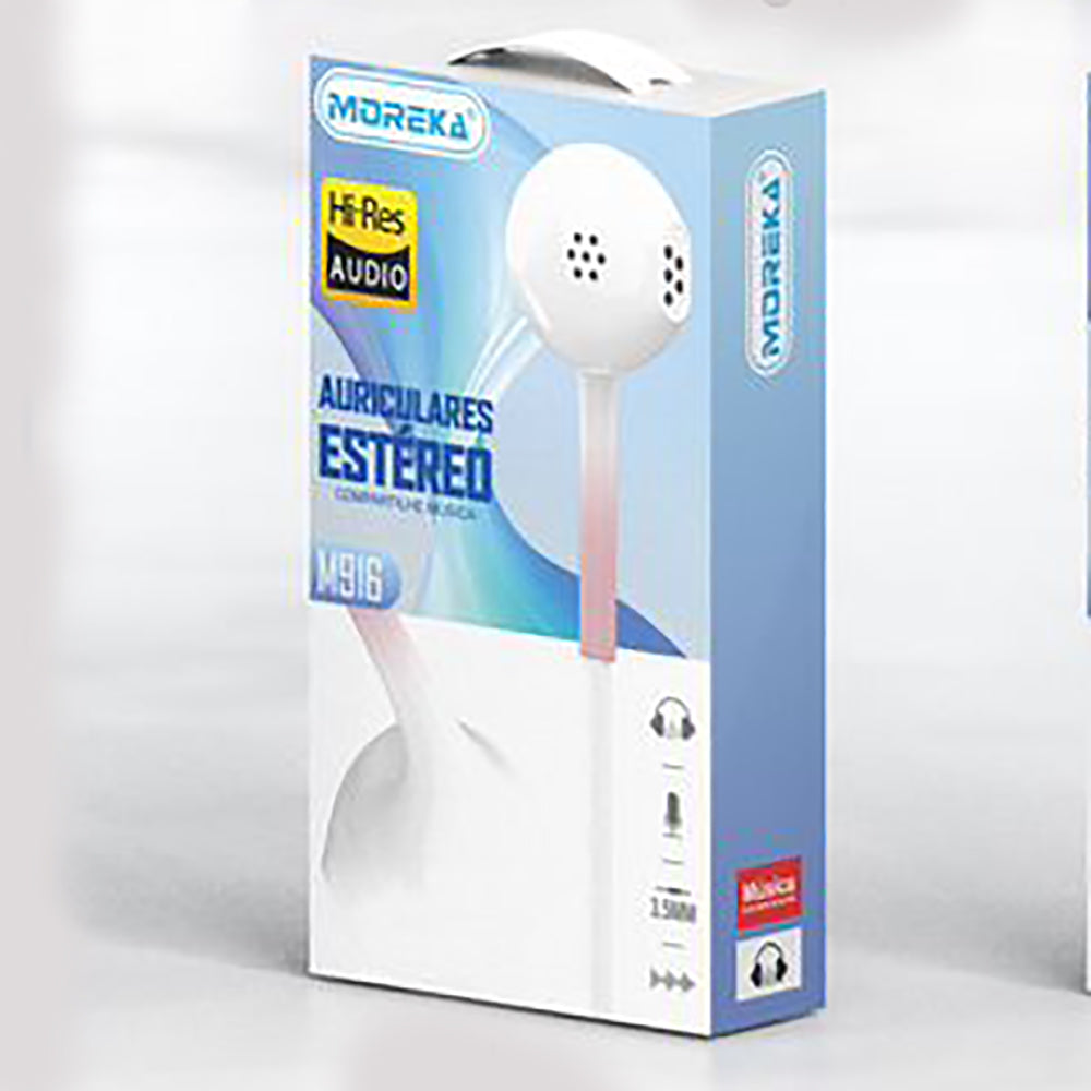 Audifonos Moreka M-916, Alámbricos, Manos Libres, 3.5mm
