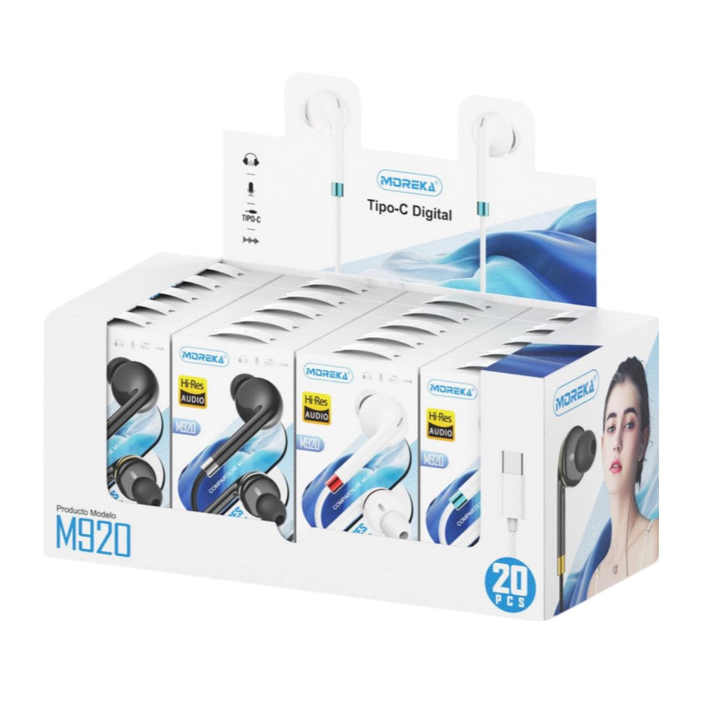 Audifonos Moreka M-920 Alámbricos Manos Libres conector tipo C